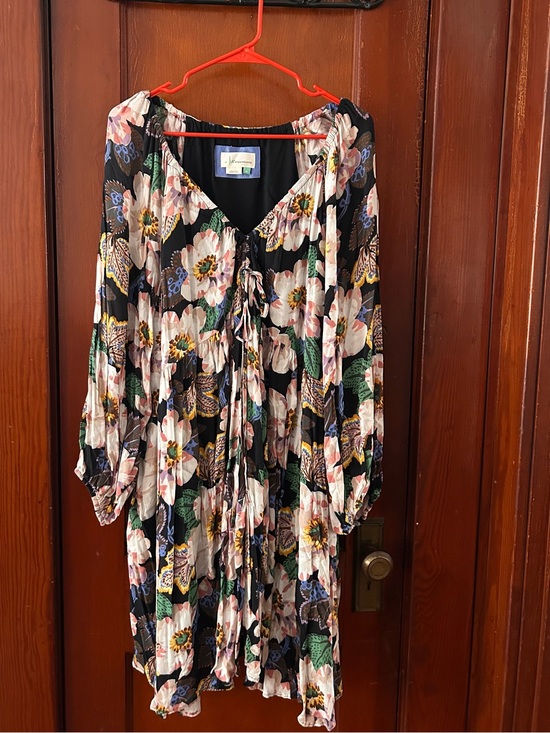 Anthropologie Dresses & Skirts - Anthropologie Black Floral Tiered Midi Dress with Multicolor Print